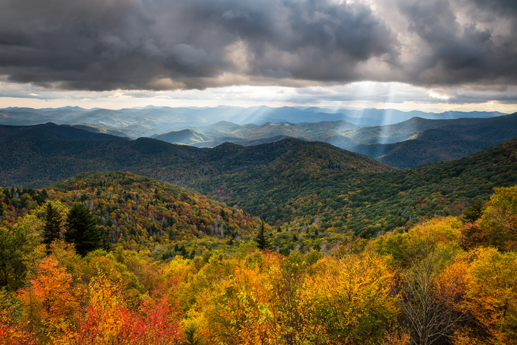 Autumn Landscape Blue Ridge Mountains Scenic Photo Print