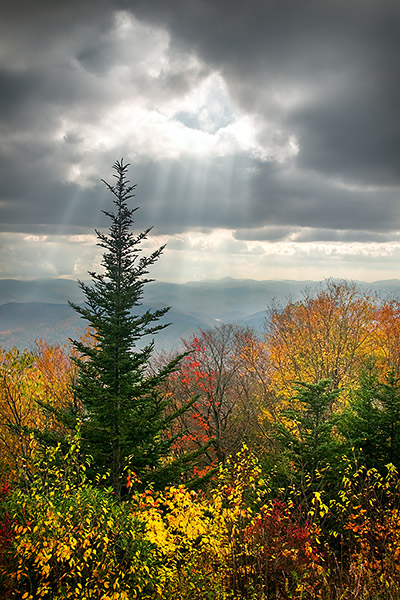 Blue Ridge Mountains Asheville NC Autumn Landscape Print