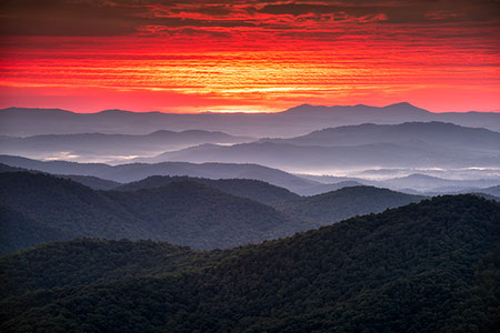 Asheville Blue Ridge Mountains Sunrise Photography