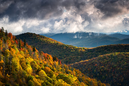 Blue Ridge Mountains Autumn Morning Photography