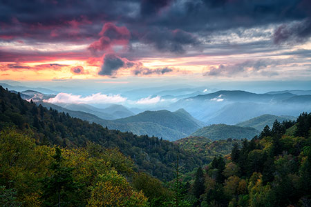 Cherokee NC Sunset Mountains Scenic Photography