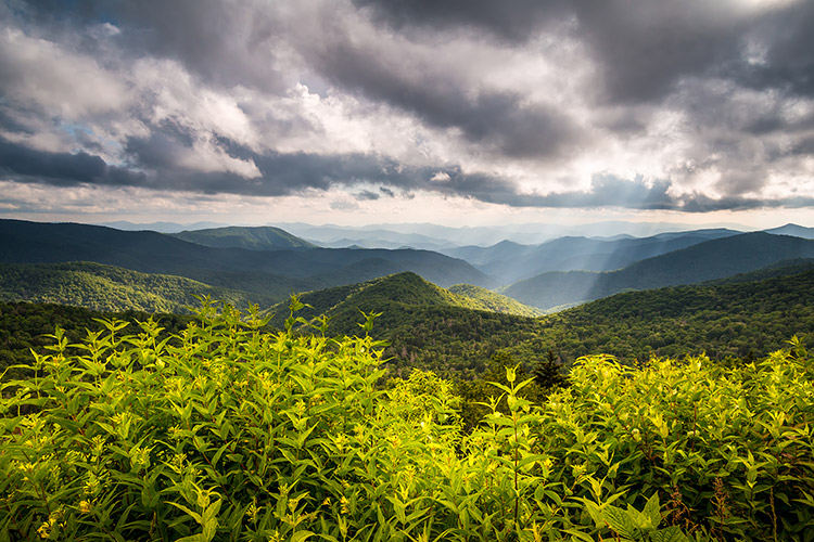 Blue Ridge Mountains Summer Light Rays Photography Prints