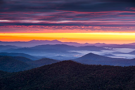 Blue Ridge Parkway NC Sunrise Landscape