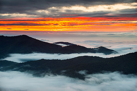 Pisgah Sunrise Blue Ridge Parkway Asheville NC Photography