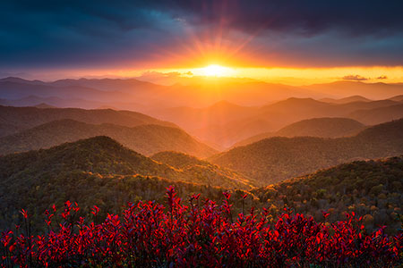 Blue Ridge Mountains Sunset Autumn Landscape