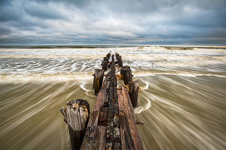 Folly Beach SC Breakwater Coastal Beach Seascape Photography