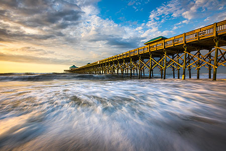 South Carolina Fishing Pier Folly Beach SC