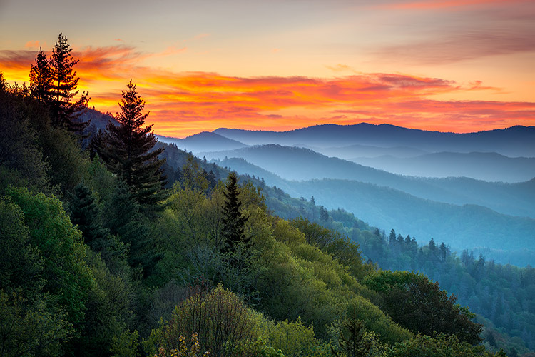 Oconaluftee Overlook Great Smoky Mountains National Park