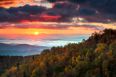 Blue Ridge Parkway Scenic Autumn Landscape