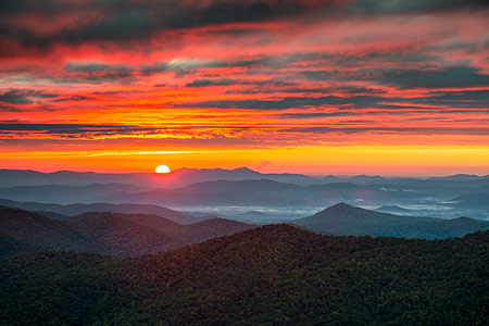 Asheville NC Blue Ridge Parkway Sunrise