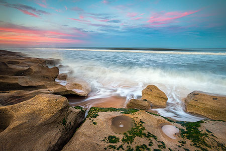 Pastel Sunset St Augustine FL Beach Seascape Photography Print