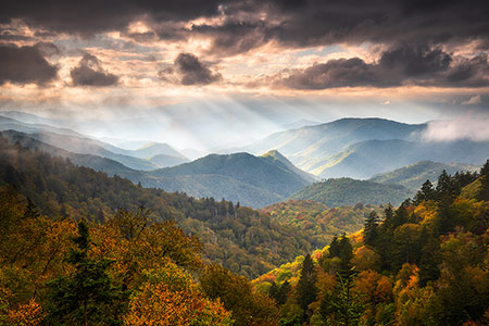 Smoky Mountains Blue Ridge Parkway Scenic Landscape