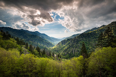 Gatlingburg TN Spring Landscape Smoky Mountains