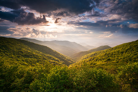 Asheville NC Craggy Gardens Golden Hour Landscape Photography