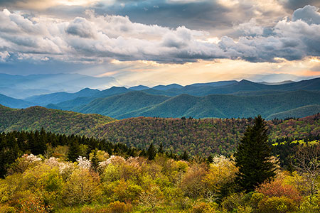 Blue Ridge Parkway North Carolina Spring Scenic Landscape